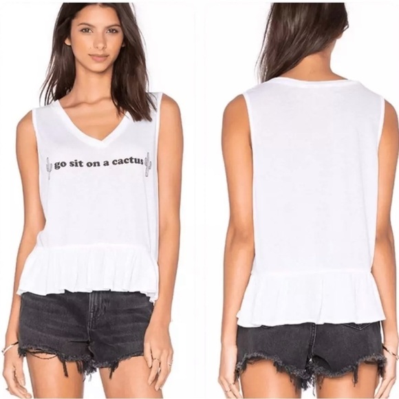 Wildfox flowy sleeveless Tshirt in small - Picture 1 of 6